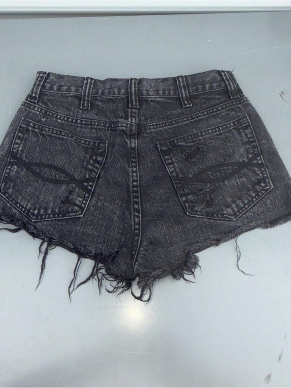 Abercrombie & Fitch Black Distressed Denim Cutoff Shorts - Picture 2 of 12